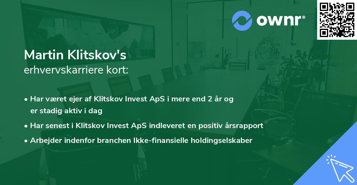 Martin Klitskov's erhvervskarriere kort