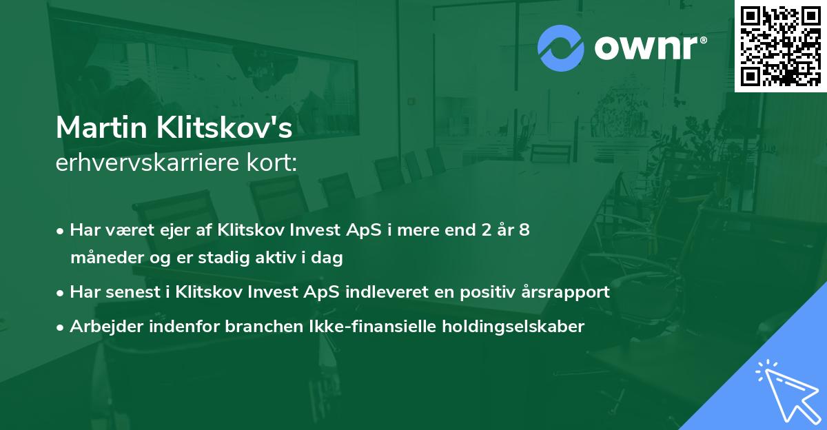 Martin Klitskov's erhvervskarriere kort