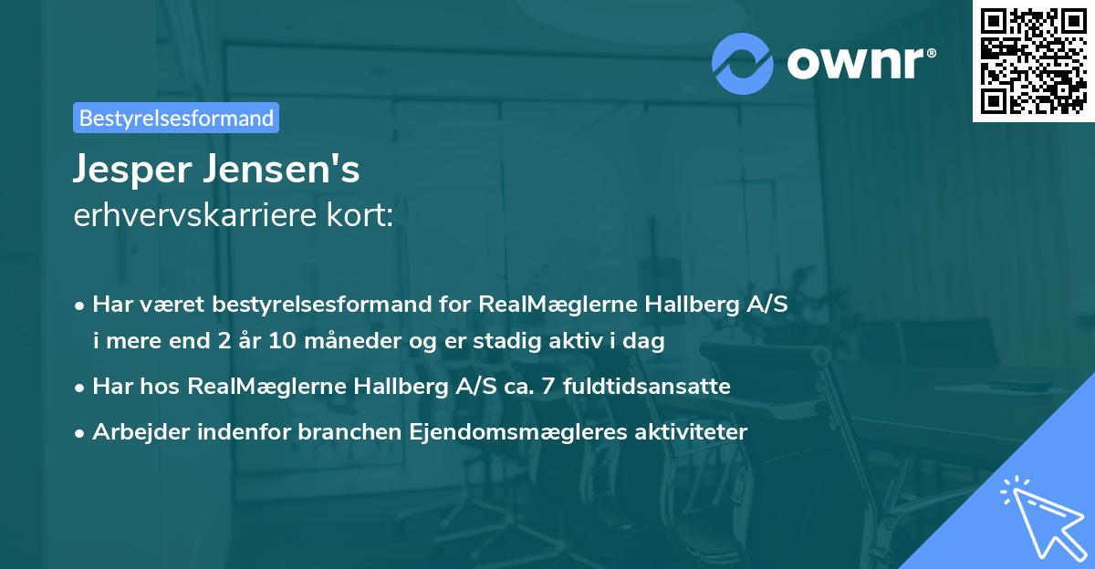 Jesper Jensen's erhvervskarriere kort