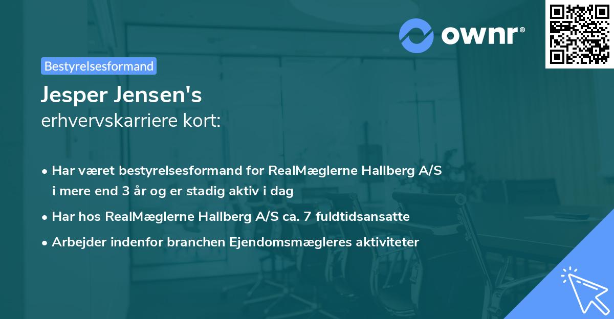 Jesper Jensen's erhvervskarriere kort