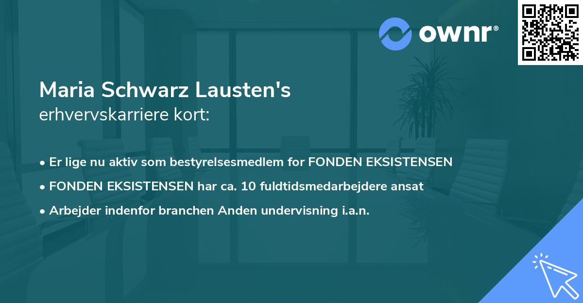 Maria Schwarz Lausten's erhvervskarriere kort