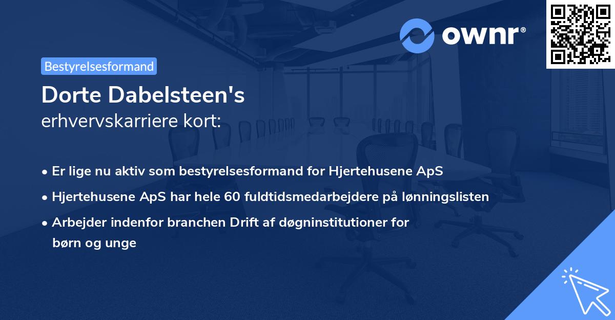 Dorte Dabelsteen's erhvervskarriere kort