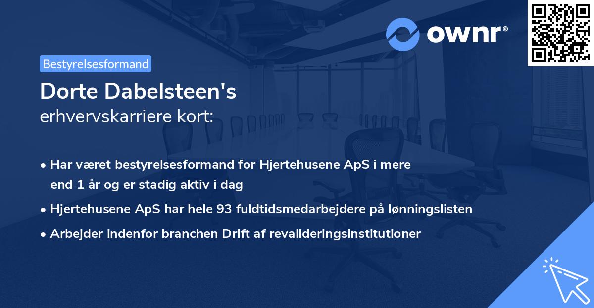 Dorte Dabelsteen's erhvervskarriere kort