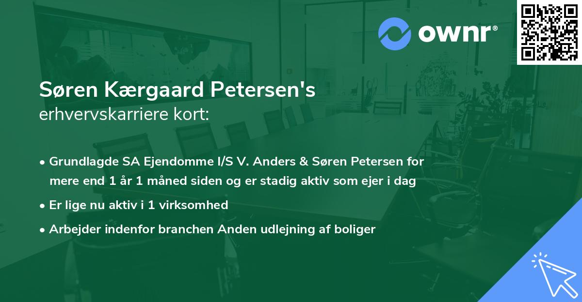 Søren Kærgaard Petersen's erhvervskarriere kort