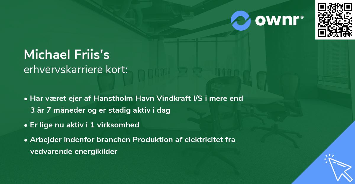 Michael Friis's erhvervskarriere kort