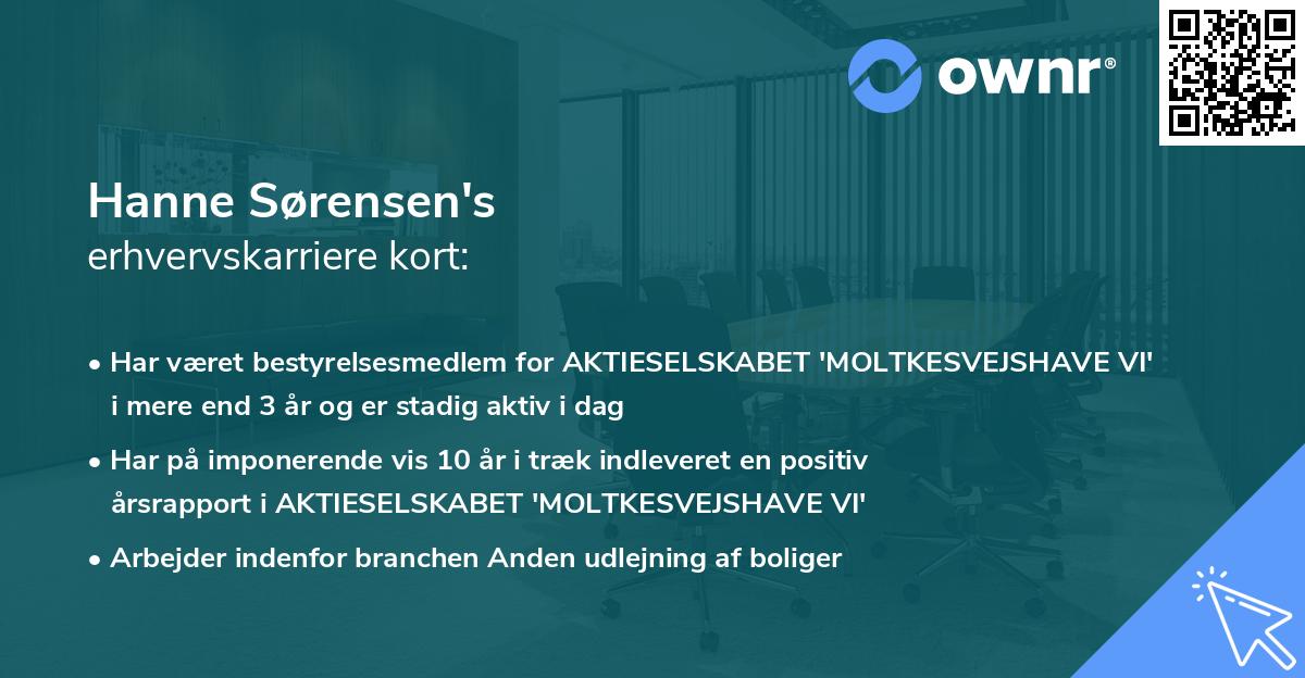 Hanne Sørensen's erhvervskarriere kort