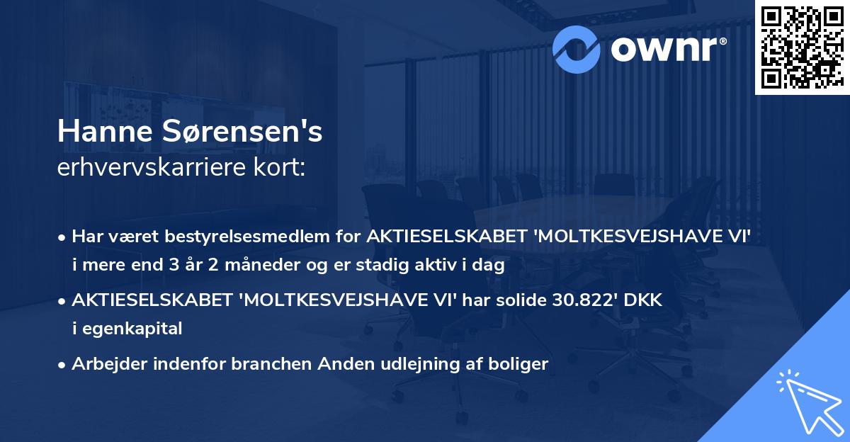 Hanne Sørensen's erhvervskarriere kort