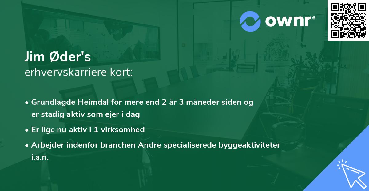 Jim Øder's erhvervskarriere kort