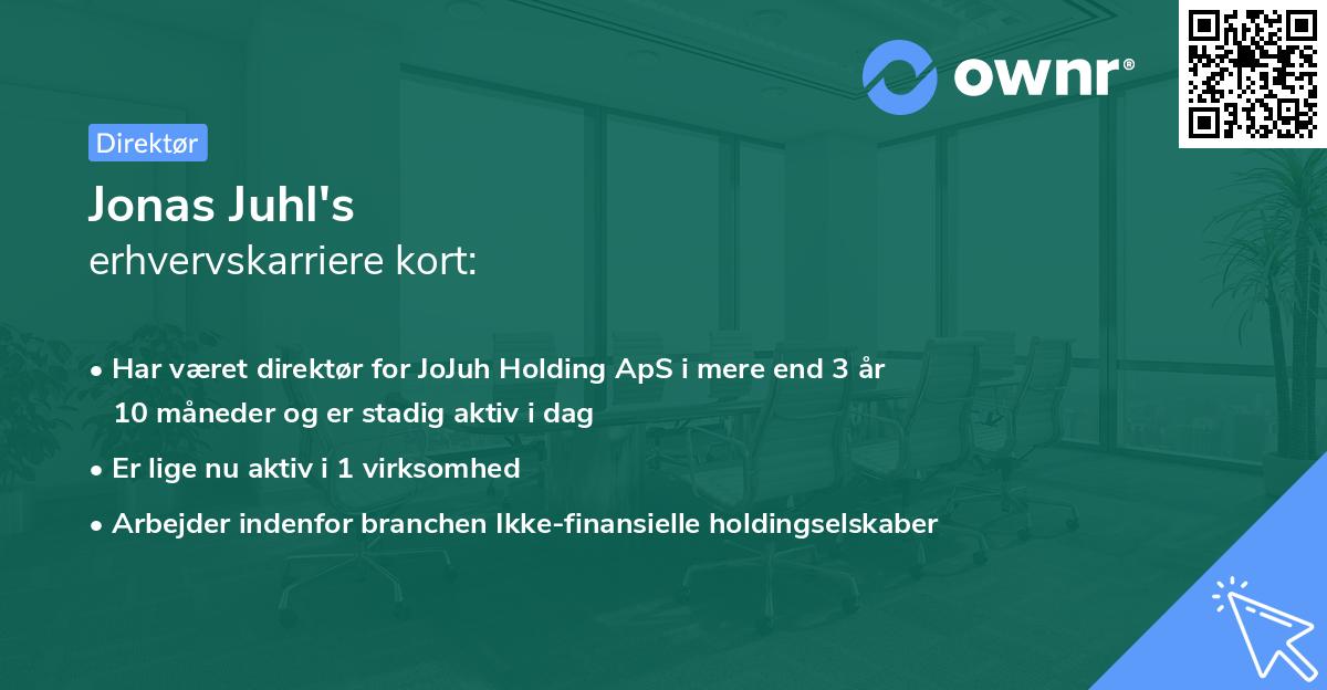 Jonas Juhl's erhvervskarriere kort