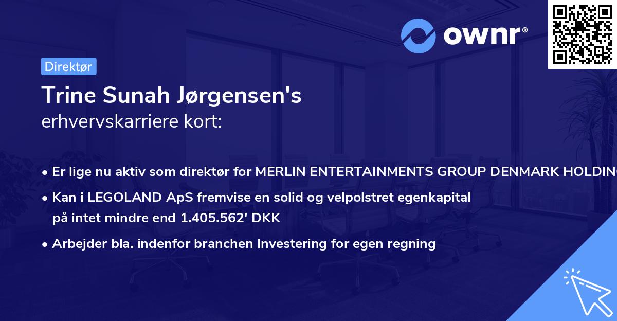 Trine Sunah Jørgensen's erhvervskarriere kort