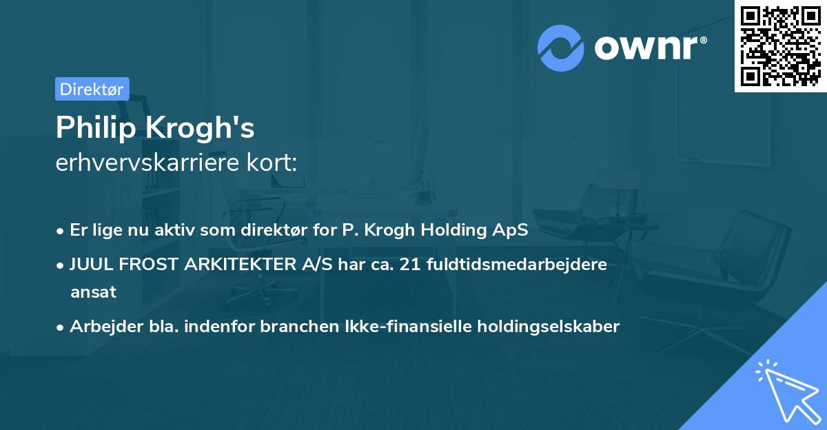 Philip Krogh's erhvervskarriere kort