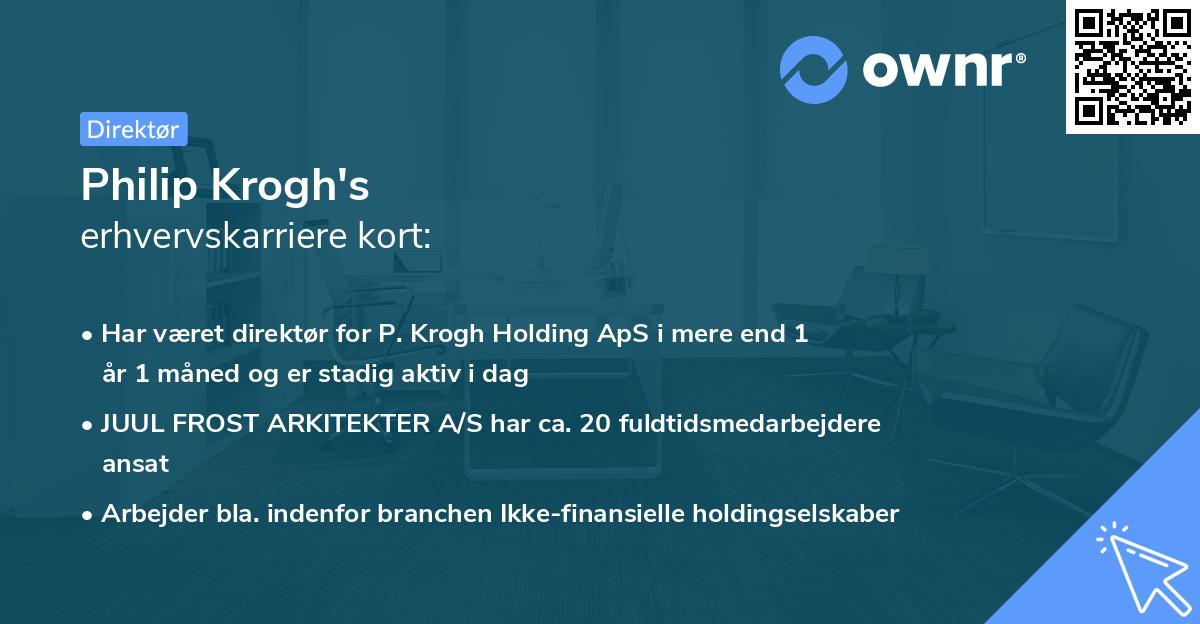 Philip Krogh's erhvervskarriere kort