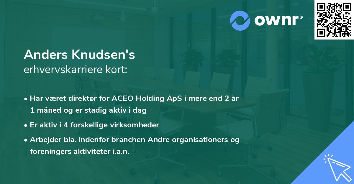 Anders Knudsen's erhvervskarriere kort