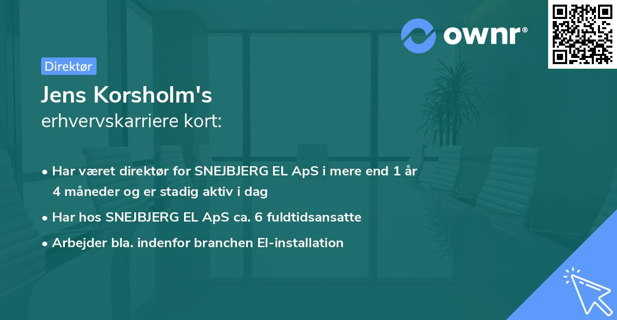 Jens Korsholm's erhvervskarriere kort