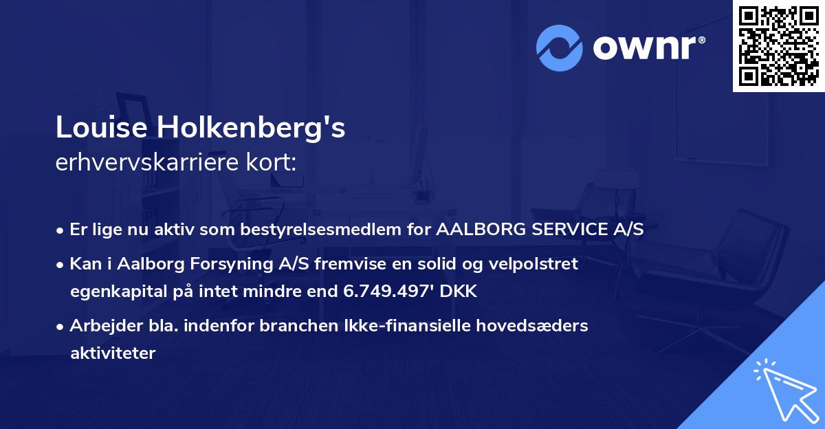 Louise Holkenberg's erhvervskarriere kort