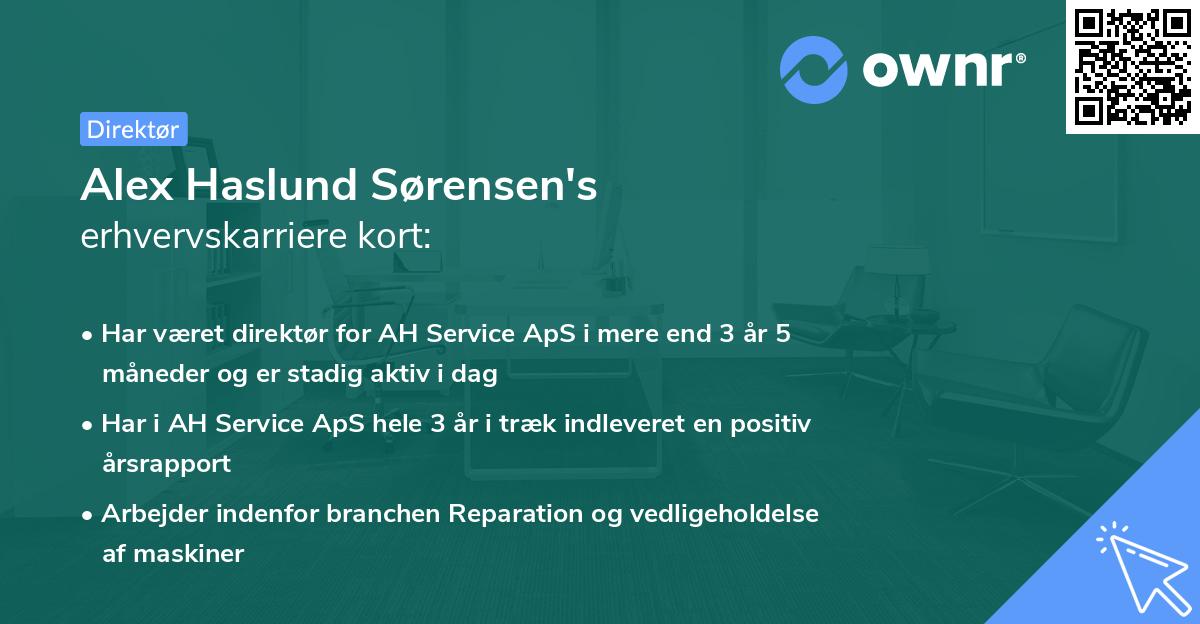 Alex Haslund Sørensen's erhvervskarriere kort