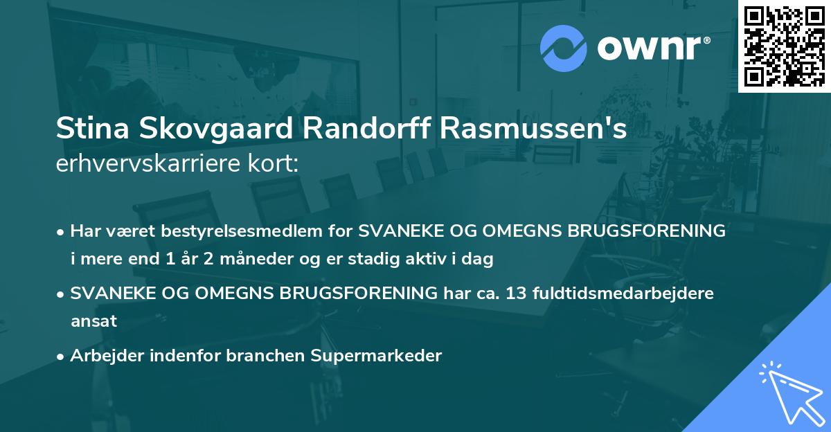 Stina Skovgaard Randorff Rasmussen's erhvervskarriere kort