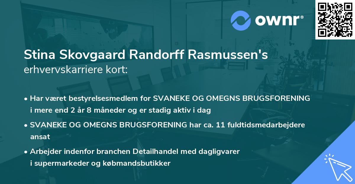Stina Skovgaard Randorff Rasmussen's erhvervskarriere kort