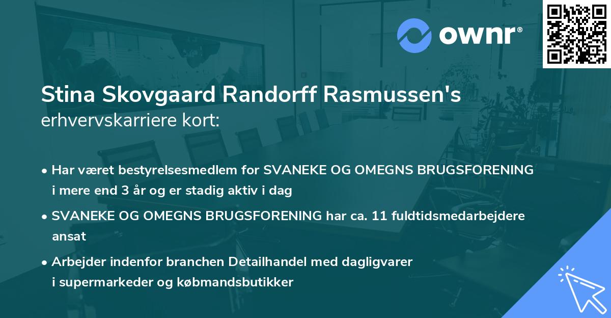 Stina Skovgaard Randorff Rasmussen's erhvervskarriere kort