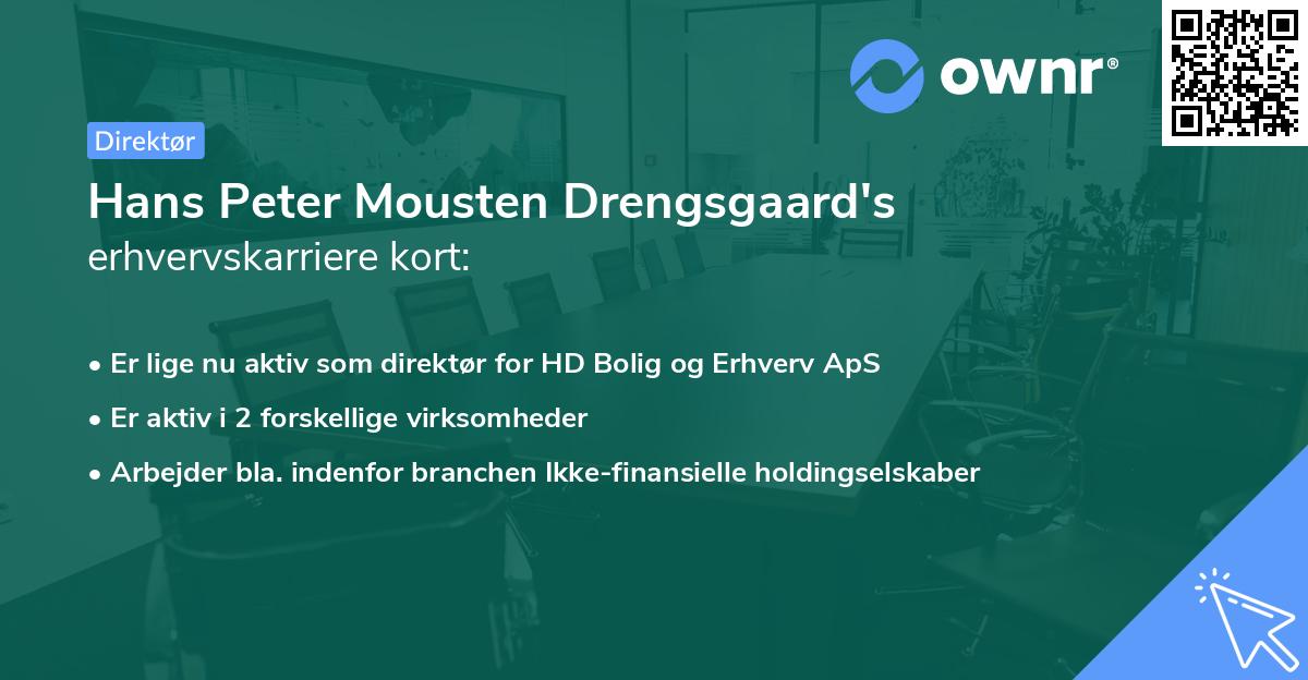 Hans Peter Mousten Drengsgaard's erhvervskarriere kort