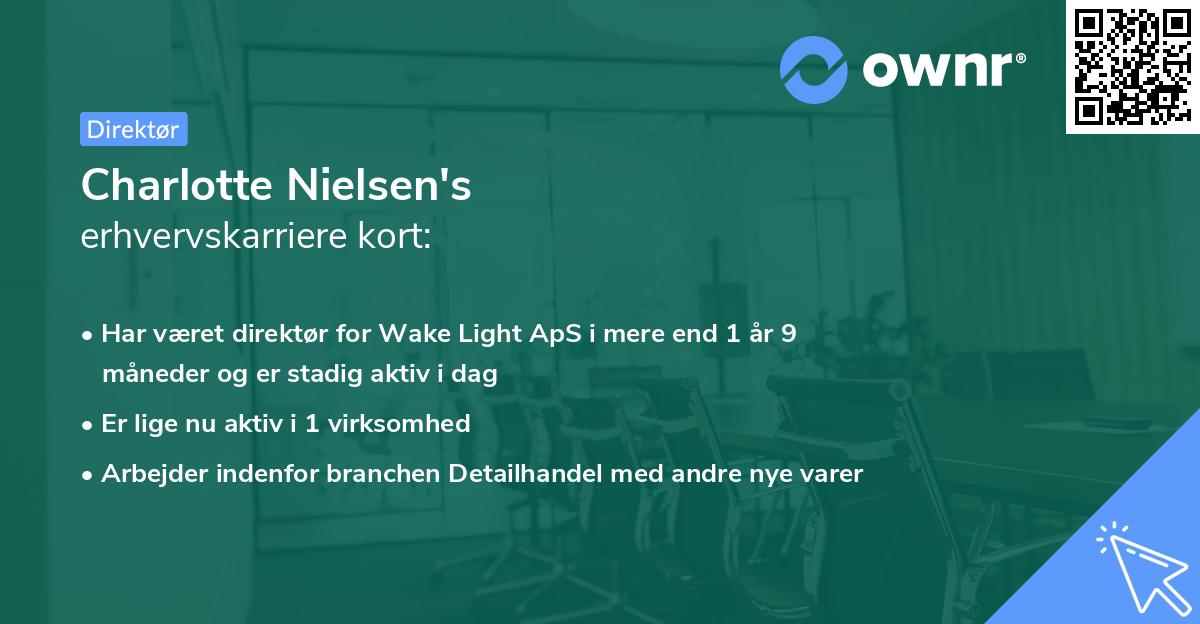 Charlotte Nielsen's erhvervskarriere kort