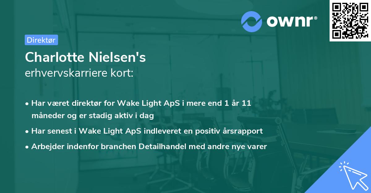 Charlotte Nielsen's erhvervskarriere kort