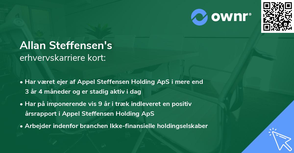 Allan Steffensen's erhvervskarriere kort