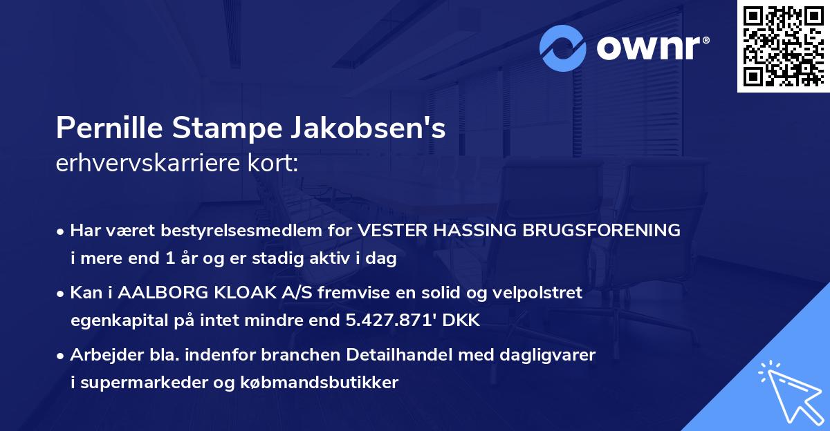 Pernille Stampe Jakobsen's erhvervskarriere kort