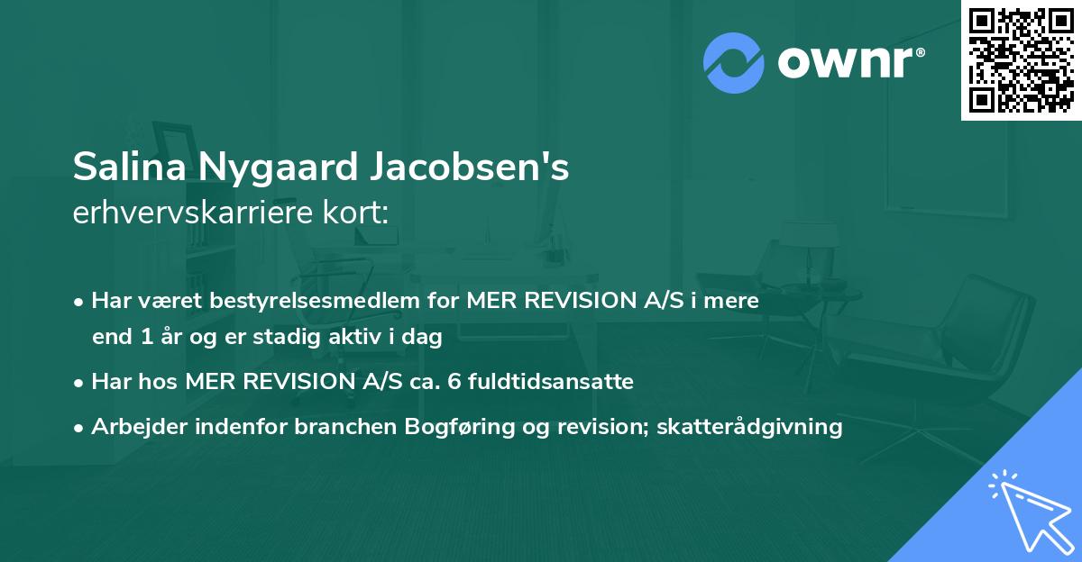 Salina Nygaard Jacobsen's erhvervskarriere kort