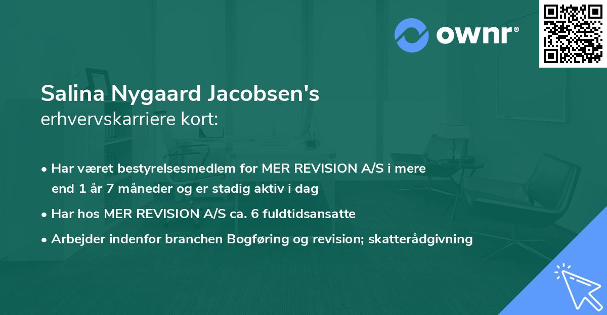 Salina Nygaard Jacobsen's erhvervskarriere kort