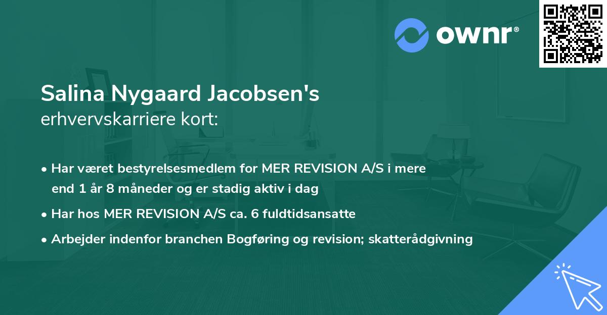 Salina Nygaard Jacobsen's erhvervskarriere kort
