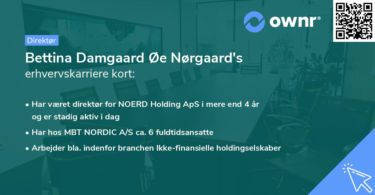 Bettina Damgaard Øe Nørgaard's erhvervskarriere kort