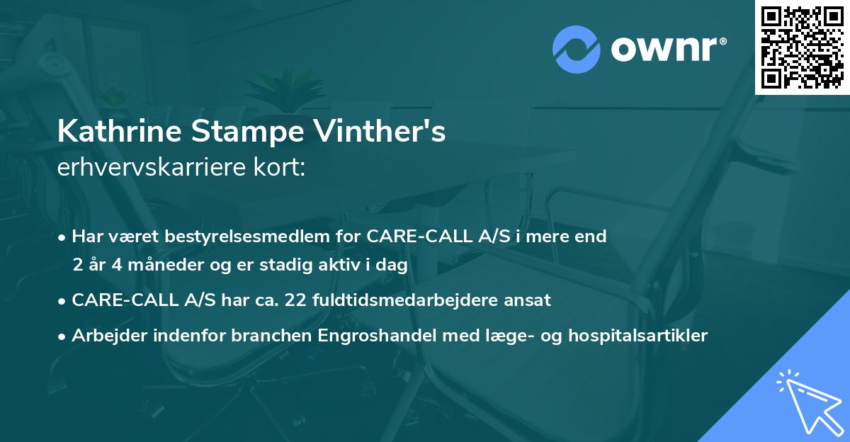 Kathrine Stampe Vinther's erhvervskarriere kort