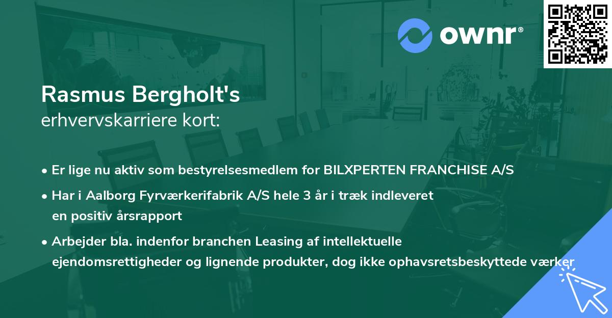 Rasmus Bergholt's erhvervskarriere kort