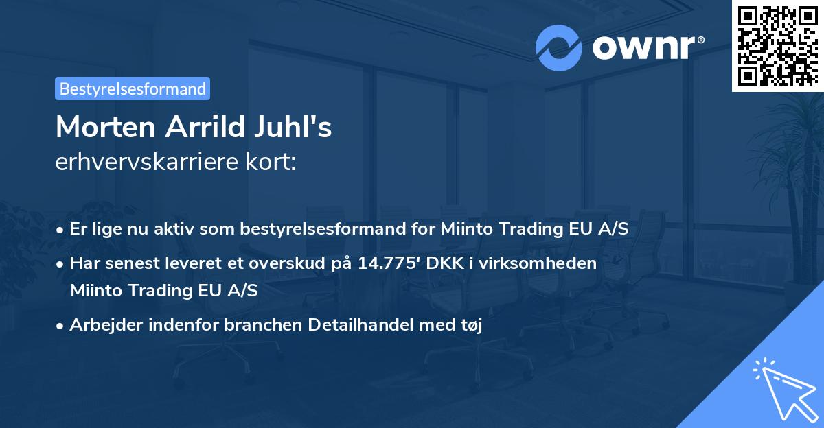 Morten Arrild Juhl's erhvervskarriere kort