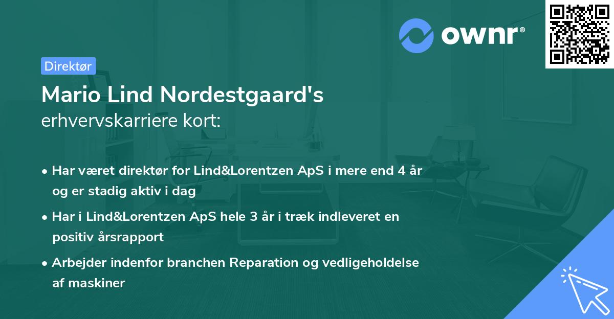 Mario Lind Nordestgaard's erhvervskarriere kort