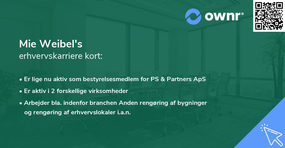 Mie Weibel's erhvervskarriere kort