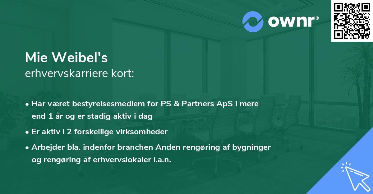 Mie Weibel's erhvervskarriere kort