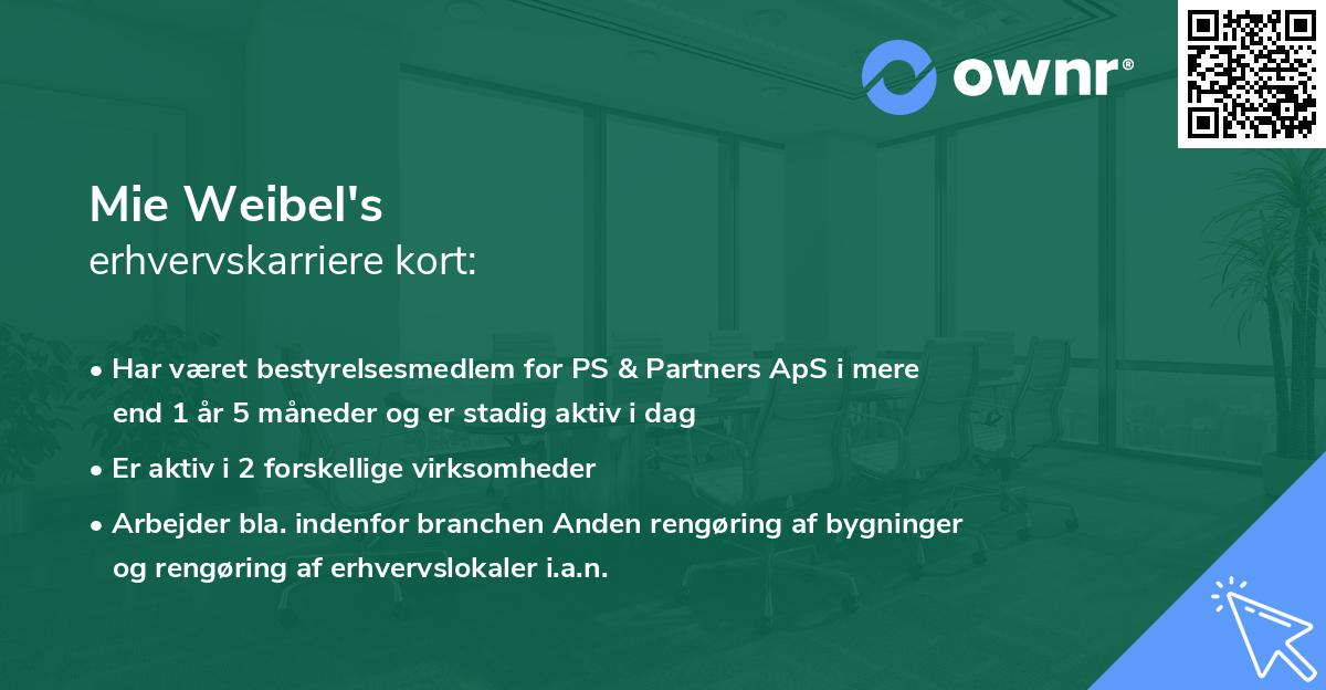 Mie Weibel's erhvervskarriere kort