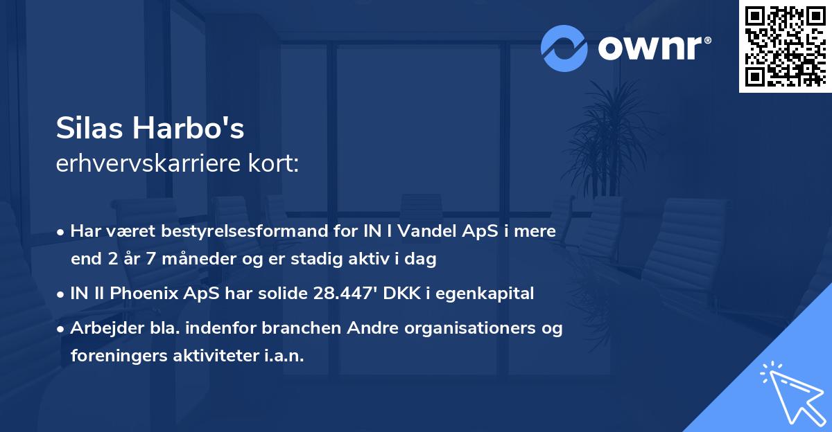 Silas Harbo's erhvervskarriere kort