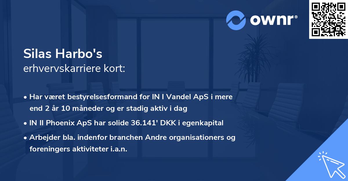 Silas Harbo's erhvervskarriere kort