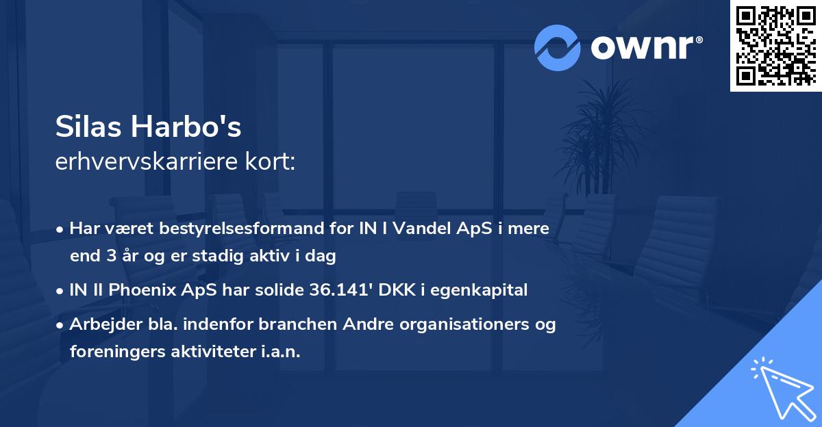 Silas Harbo's erhvervskarriere kort