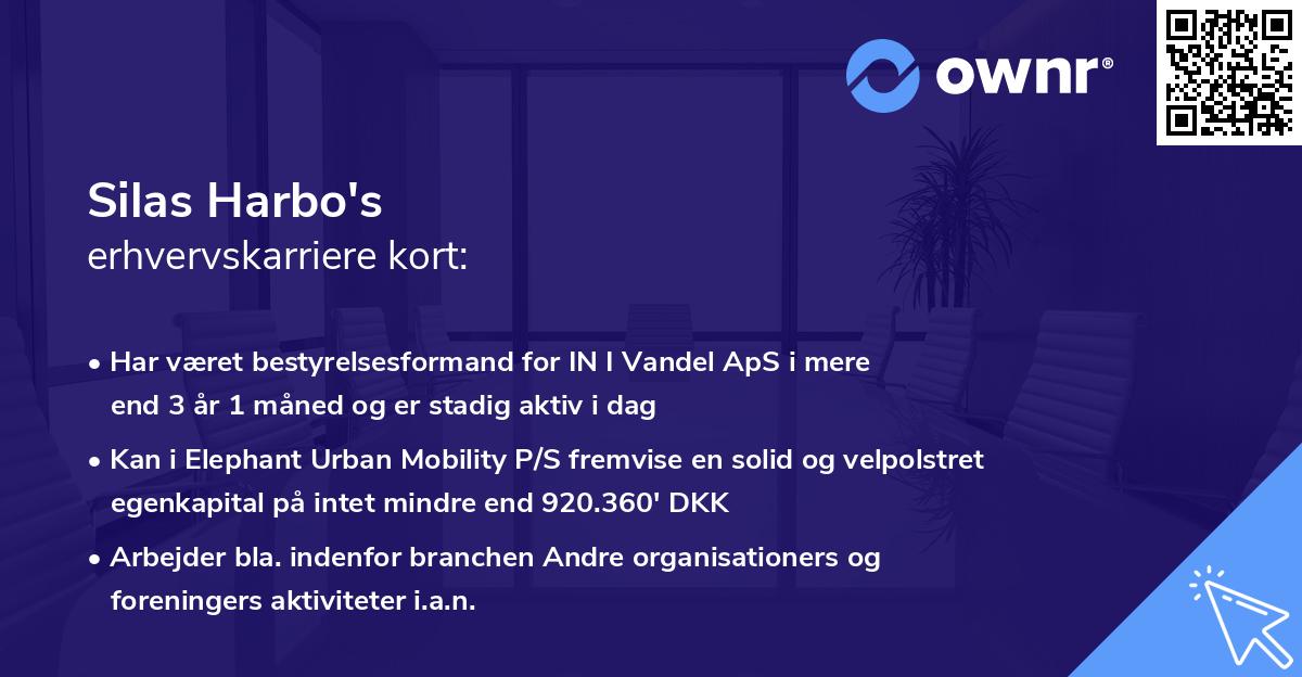 Silas Harbo's erhvervskarriere kort
