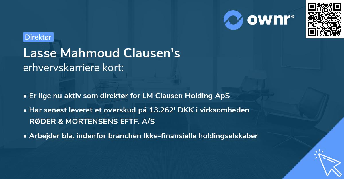 Lasse Mahmoud Clausen's erhvervskarriere kort