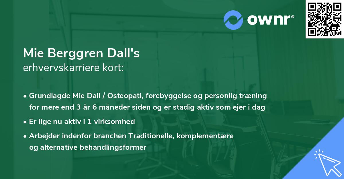 Mie Berggren Dall's erhvervskarriere kort