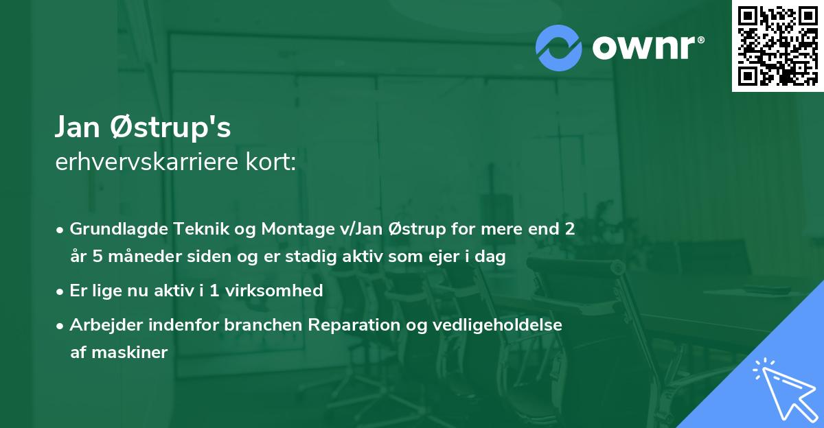 Jan Østrup's erhvervskarriere kort