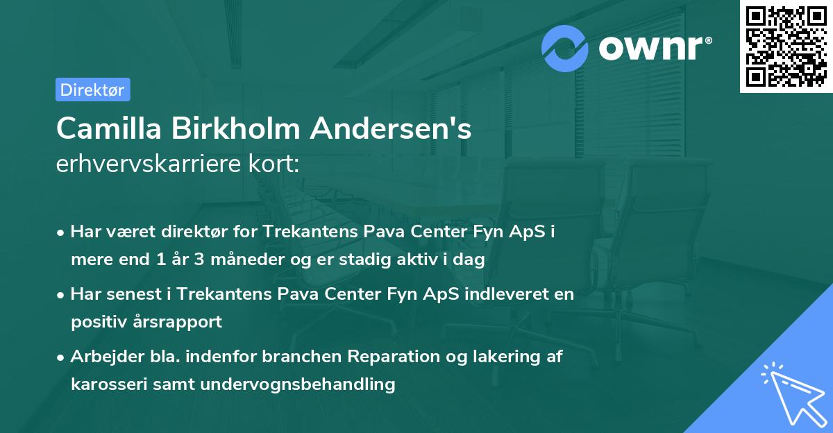 Camilla Birkholm Andersen's erhvervskarriere kort