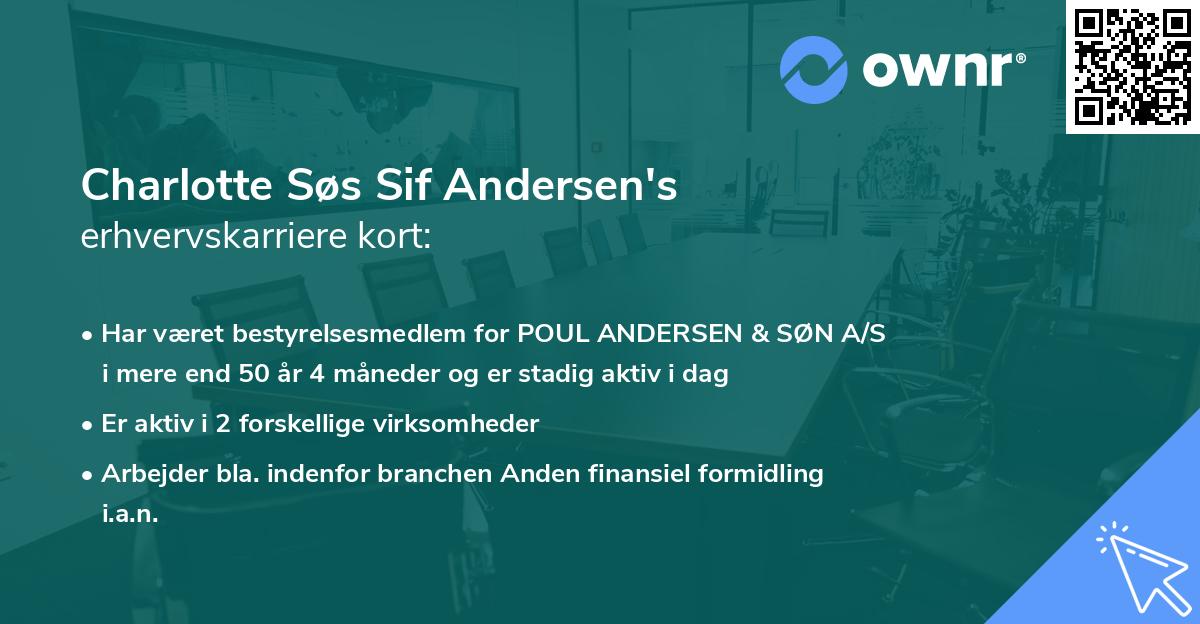 Charlotte Søs Sif Andersen's erhvervskarriere kort