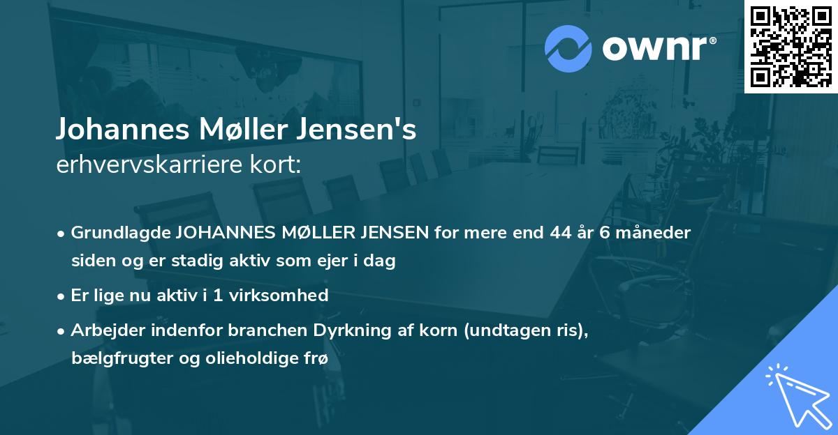 Johannes Møller Jensen's erhvervskarriere kort