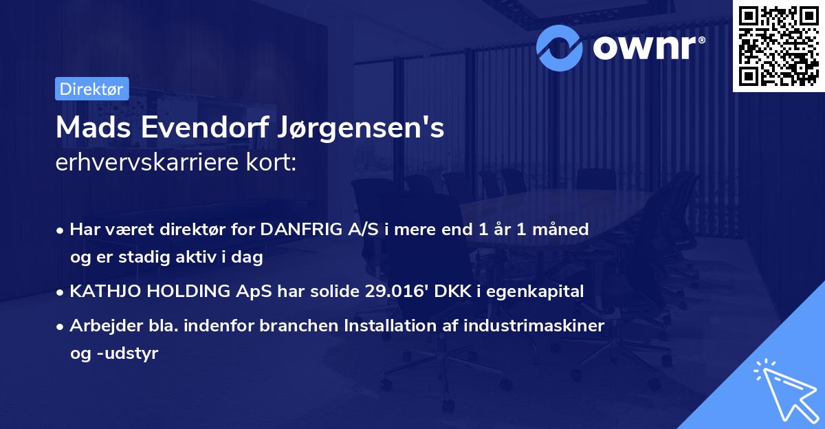 Mads Evendorf Jørgensen's erhvervskarriere kort